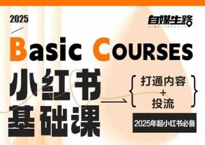 自媒生路小红书基础课，打通内容+投流，2025年起小红书必备-网创资源