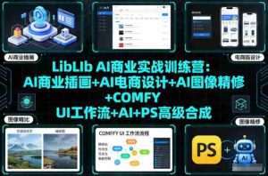 LibLIb AI商业实战训练营：AI商业插画+AI电商设计+AI图像精修+COMFY UI工作流+AI+PS高级合成-网创资源