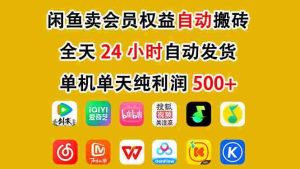 闲鱼卖会员权益，一部手机日入5张+，无需囤货全程24小时自动托管-网创资源