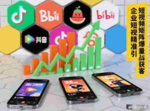 企业短视频精准引流矩阵获客，短视频矩阵爆量战法-网创资源