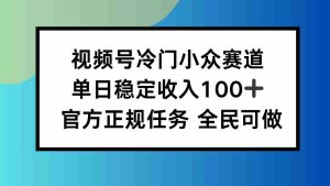 （16234期）视频号小众赛道，单日稳定收入100+，适合所有人-网创资源