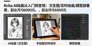（16222期）Krita AI绘画从入门到变现：文生图/实时绘画/模型部署，副业月均6000元-网创资源