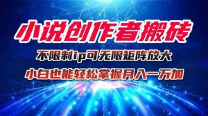 （16209期）小说创作者搬砖玩法，不限制IP简单无脑 可矩阵无限放大小白也能实现轻…-网创资源