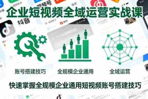 企业短视频全域运营实战课，快速掌握全规模企业通用短视频账号搭建技巧-网创资源