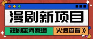 短剧新赛道—动漫短剧玩法，目前红利期月收益轻松达到6000+-网创资源