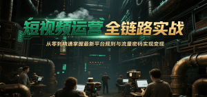 短视频运营全链路实战，从零到精通掌握最新平台规则与流量密码实现变现-网创资源