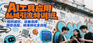 AI工具应用私域引流特训班，规则避坑、设备选择、爆款选题、精准转化全流程-网创资源
