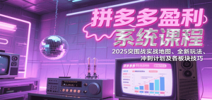 拼多多盈利系统课程：2025突围战实战地图、全新玩法、冲刺计划及各板块技巧-网创资源