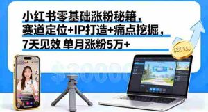 （16158期）小红书零基础涨粉秘籍，赛道定位+IP打造+痛点挖掘，7天见效 单月涨粉5万+-网创资源
