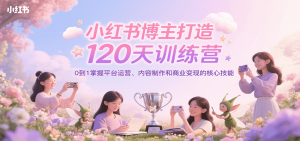 小红书博主打造120天训练营，0到1掌握平台运营、内容制作和商业变现-网创资源