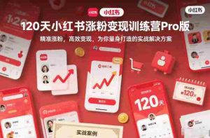 120天小红书涨粉变现训练营Pro版，​精准涨粉，高效变现​，为你量身打造的实战解决方案-网创资源