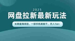 长期蓝海项目揭秘：网盘拉新最新玩法，一部手机就能干，当天见收益，月入1W+-网创资源