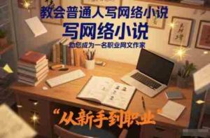 教会普通人写网络小说，助您成为一名职业网文作家-网创资源