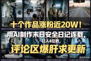 十个作品涨粉近20W！用AI制作末日安全日记连载，日入4位数，评论区爆肝求更新（附详细步骤）-网创资源