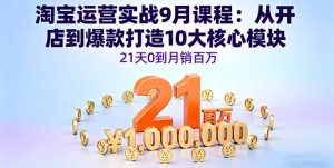 （16101期）淘宝运营实战9月课程：从开店到爆款打造10大核心模块，21天0到月销百万-网创资源