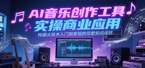 AI音乐创作工具实操商业应用，构建从技术入门到变现的完整知识闭环-网创资源