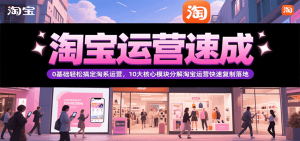 淘宝运营速成，0基础轻松搞定网店运营，10大核心模块分解快速复制落地（更新）-网创资源