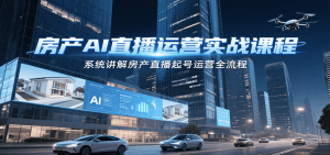 房产AI直播运营实战课程，系统讲解房产直播起号运营全流程-网创资源