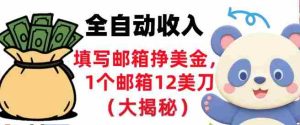 填写邮箱挣美金，1个邮箱12美刀，全自动收入，0门槛，长久被动收入-网创资源
