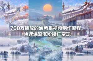 700万播放的治愈系视频制作流程，快速爆流涨粉接广变现-网创资源