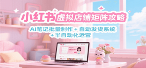 小红书虚拟店铺矩阵攻略：AI笔记批量制作 + 自动发货系统 + 半自动化运营-网创资源