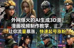 外网爆火的AI生成3D漫画视频制作教学，让你流量暴涨，快速起号涨粉！-网创资源