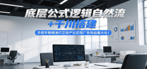 底层公式逻辑自然流+千川搭建，手把手教精准打正投产比实现广告效益最大化！-网创资源