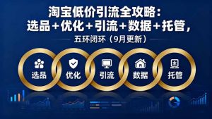 （16009期）淘宝低价引流全攻略：选品＋优化＋引流＋数据＋托管，五环闭环（9月更新）-网创资源