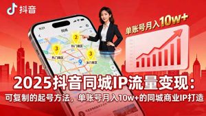 （16000期）2025同城IP流量变现：可复制的起号方法，单账号月入10w+的同城商业IP打造-网创资源