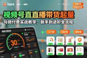 视频号直播带货起量与微付费实战教学，新手到进阶全流程-网创资源