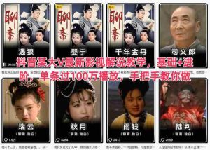 抖音某大V最新影视解说教学，基础+进阶，单条过100万播放，手把手教你做-网创资源
