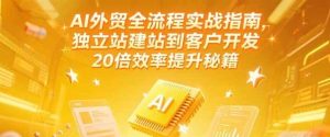 AI外贸全流程实战指南，独立站建站到客户开发，20倍效率提升秘籍(更新6月)-网创资源