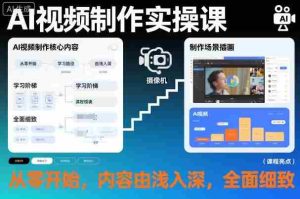 AI视频制作实操课，从零开始，内容由浅入深，全面细致-网创资源