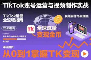 2025最新TikTok账号运营与视频制作实战全流程，从0到1掌握TK变现（含11月最新TK搬运技术）-网创资源