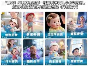 爆火！AI制作宝宝第一视角科学育儿小知识视频，短短两月获赞百万的流量密码（详细教学）-网创资源