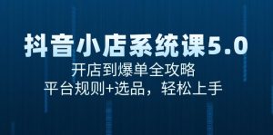 抖音小店系统课5.0，开店到爆单全攻略，平台规则+选品，轻松上手-网创资源