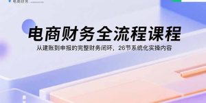 （15893期）电商财务全流程课程：从建账到申报的完整财务闭环，26节系统化实操内容-网创资源