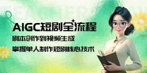 AIGC短剧全流程：剧本创作到视频生成，掌握单人制作短剧核心技术-网创资源