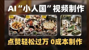 制作AI“小人国”微缩景观的短视频，点赞轻松过万，0成本制作-网创资源