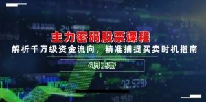 主力密码股票课程，解析千万级资金流向，精准捕捉买卖时机指南（6月更新）-网创资源