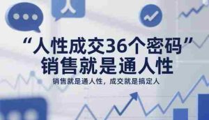 人性成交36个密码，销售就是通人性，成交就是搞定人-网创资源