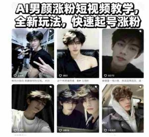 AI男颜涨粉短视频教学，全新玩法，快速起号涨粉-网创资源