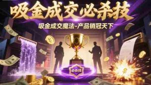吸金成交必杀技，吸金成交魔法-产品销冠天下-网创资源