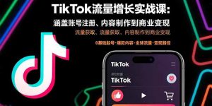 （15791期）TikTok流量增长实战课：涵盖账号注册、流量获取、内容制作到商业变现-网创资源