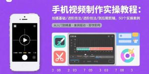 （15789期）手机视频制作实操教程：拍摄基础/进阶技法/到后期剪辑，50个实操案例-网创资源