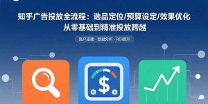 （15774期）知乎广告投放全流程：选品定位/预算设定/效果优化 从零基础到精准投放跨越-网创资源