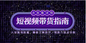 2025短视频带货指南，人设账号搭建，爆款文案创作，表现力速成训练-网创资源