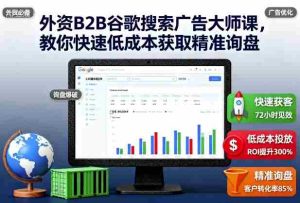 外资B2B谷歌搜索广告大师课，教你快速低成本获取精准询盘-网创资源