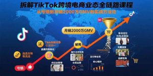 （15706期）拆解TikTok跨境电商业态全链路课程：从亏损到月销2000万GMV的实战方法论-网创资源
