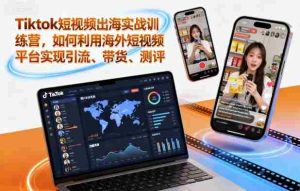 Tiktok短视频出海实战训练营，如何利用海外短视频平台实现引流、带货、测评-网创资源